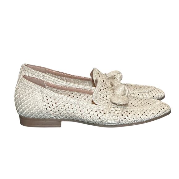 Charles David Cream Crochet Raffia Loafers Finite Slip-On Flats Sz 8.5 - Picture 2 of 9